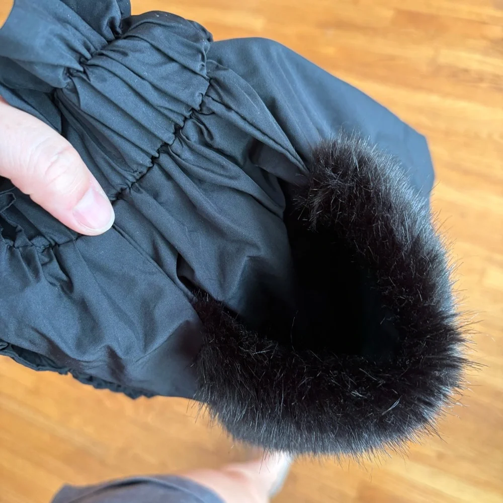 Carbon Solider girls‎ jumpsuit dress 7 Black Sleeveless Top with Fur side